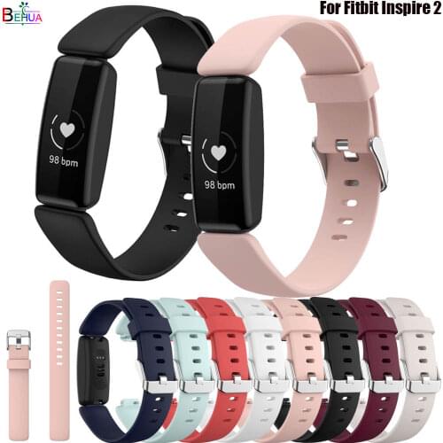 BEHUA Colorful Watchband Strap For Fitbit Inspire 2 Smart WatchStrap Soft Silicone Sport Sracelet Wristband Accessories Belt hot