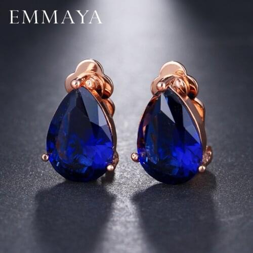 EMMAYA Luxury AAA Austrian Blue Austrian CZ Crystal Earring Party Lead & Nickel Free Earrings for Ladies