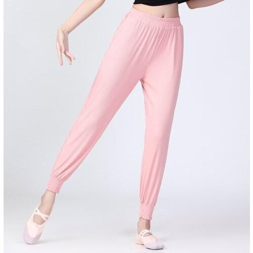 Latin Jazz Dance Training Sports Pants Black Womens Summer Thin Loose-fitting Wide-leg Pants High Waist Ballroom Practice Pants