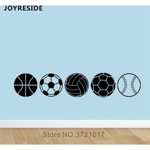 JOYRESIDE Sports Balls Wall Decal Kinds Of Balls Wall Sticker Sports Vinyl Decor Home Boys Bedroom Decor Interior Designed A1051