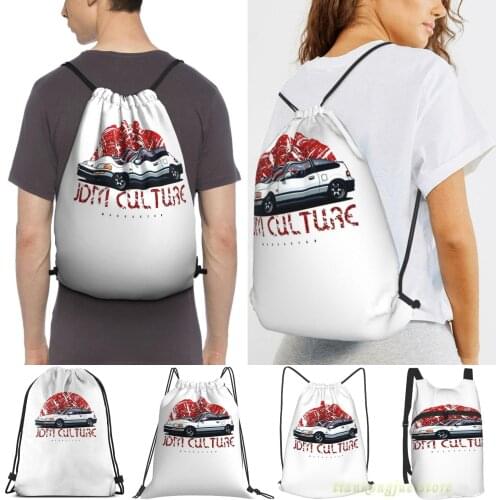 Unisex Drawstring Bags Jdm Culture. Crx Women Drawstring Backpacks Men Outdoor Travel Backpacks Training Fitness Bag