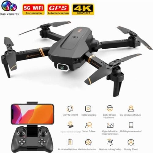 V4 RC Drone With 4K HD Dual Camera WiFi FPV Wide Angle Optical Flow Professional RC Quadcopter Helicopter Kids Toys