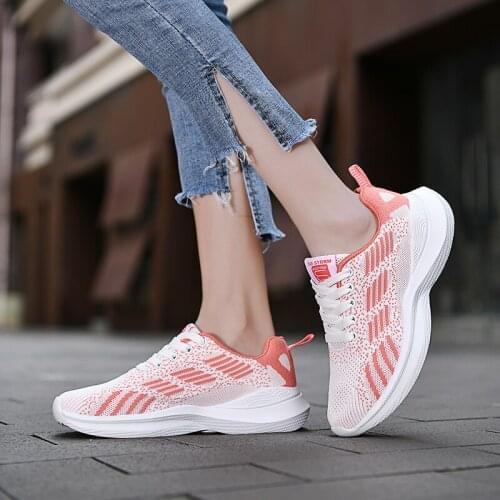 Women Sneakers Breathable Casual Running Shoes Comfortable Light Outdoor Walking Sports Shoes Ladies Non-slip Woven Shoes