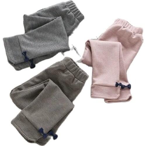 Winter Polyester Girls External Wear Legging New Korean Version Plus Velvet Thicken Solid Color Trousers Casual Childrens Pants