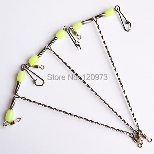 10pcs/lot) Stainless Steel Wire Fishing Balance With Luminous Bead Fishing Accessories Sparepart Wire Scale