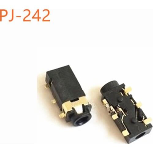 10pcs 2.5mm Female Audio Connector 6 Pin SMT SMD Headphone Jack Socket PJ-242 PJ242