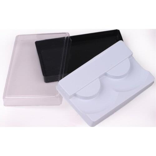 100 Sets Lashes Packing Box Eyelashes Case Transparent Lid Beige White Trays Clear Box