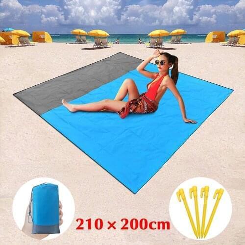 2*2.1M /2*1.4M Outdoor Beach Blanket Waterproof Picnic Mat Folding Camping Mat Mattress Camping Bed Sleeping Pad Sand Beach Mat