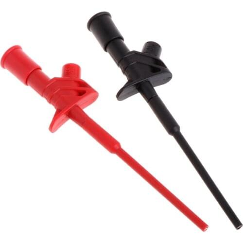 2 Pcs Insulated Test Hook Clip 1000V 10A Flexible Probe High Voltage 4mm Socket