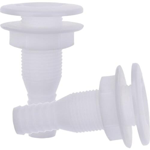 2 Pieces Plastic Thru-Hull Bilge Pump and Aerator 3/4" Hose Fitting for Boat