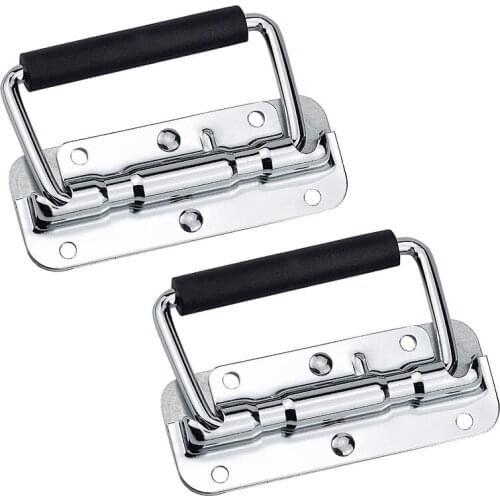 2Pcs 304 Stainless Steel Spring Handle Prop Box Tool Aluminum Box Handle Activity Handle Folding Industrial Handle