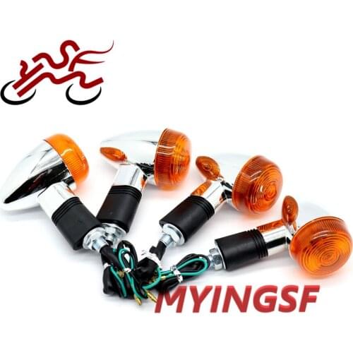 4pcs Motorcycle Turn Signals Lights For Kawasaki Vulcan VN800 900 1500 1600 1700 2000Custom Honda VTX1300 C R S RETRO Turn light