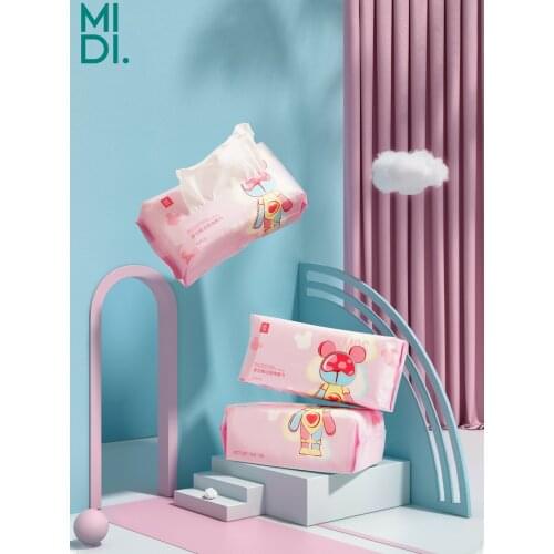 80pcs Disposable Cotton Face Towels Face Cleansing Cute Bear Multifunction Makeup Remover Cotton Soft Wash Cloth Paper Tissue