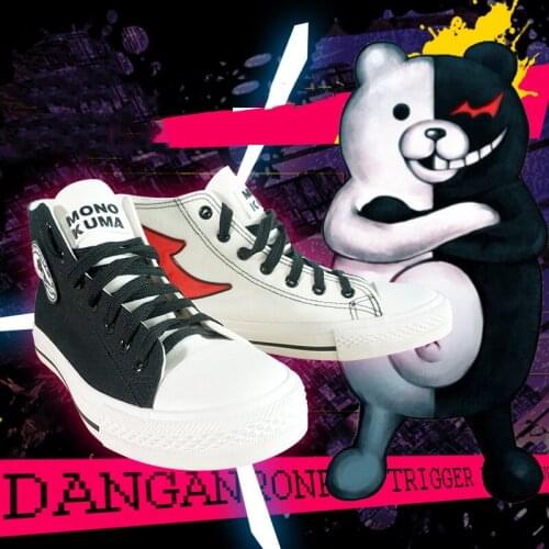 Anime Costume Danganronpa Shoes Monokuma Cosplay Plimsolls For Girls Woman Spring Halloween