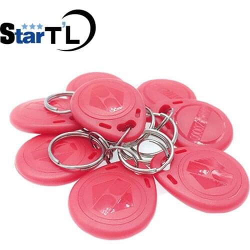 Free Shipping 100pcs/lot 125khz RFID Key Tags Keyfobs Token Access Control Proximity Card Rfid Tag Red key card