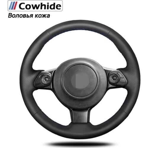 Handsewing Black Genuine Leather Steering Wheel Covers For Toyota 86 2016-2019 Subaru BRZ 2016 -2019