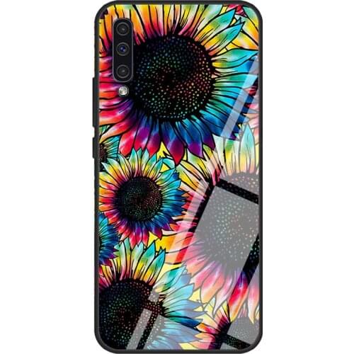 Tie Dye Hippie Sunflower Floral Pastel For Samsung A21S A20e A10 A20 A30 A50 A70 A31 A51 A71 A12 A52 A72 A32 Tempered Glass Case