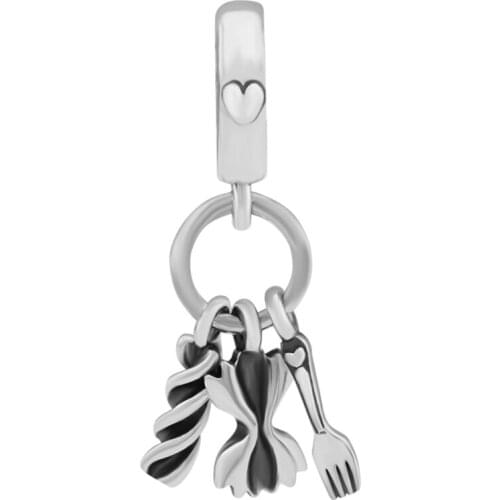 CKK Fit Pandora Bracelet Charms 925 Original Sterling Silver Love Pasta Dangle Beads Women DIY Jewelry Making Bijoux Femme