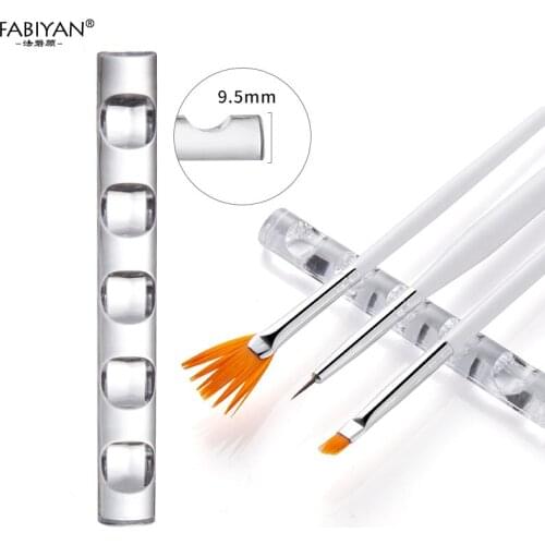 5 Grids Nail Art Painting Brush Pen Holder Stand Shelf Display Acrylic Clear Carrier Storage Rack Rest Tips Salon Manicre Tools