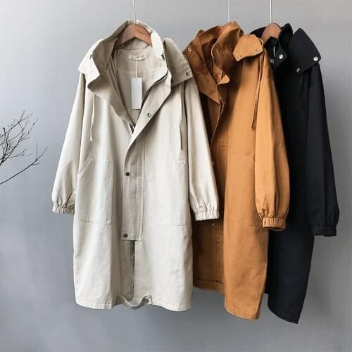 EOENKKY Women's Hooded Trench Coats