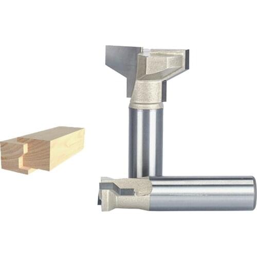 HUHAO 1pc 1/4" 1/2" Shank Woodworking Cutter Engraving Edge Trimmer Router Bit Drawer Knife T Type Cutter For Wood