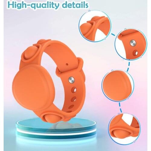 Stress Reliever Anti-Stress Toys Wearable Push Bubble Tracking Locator Bracelet Cover for Apple Airtag Adult Children
