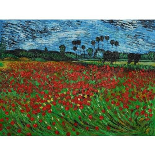 High quality Oil painting Canvas Reproductions Field of Poppies by Van Gogh Painting hand painted