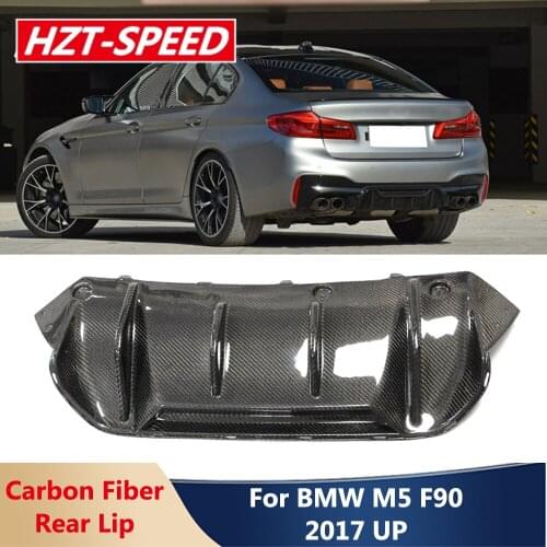 M Style Carbon Fiber Rear Bumper Lip Chin Diffuser Car Body Kit Tuning For BMW 5 Series M5 F90 2017 Up Modification