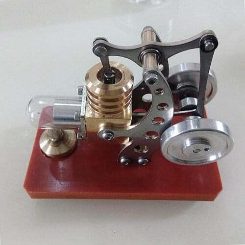 Metal Balance Type Stirling Engine Model Kit Scientific Experiment Engine Model with Wooden Base