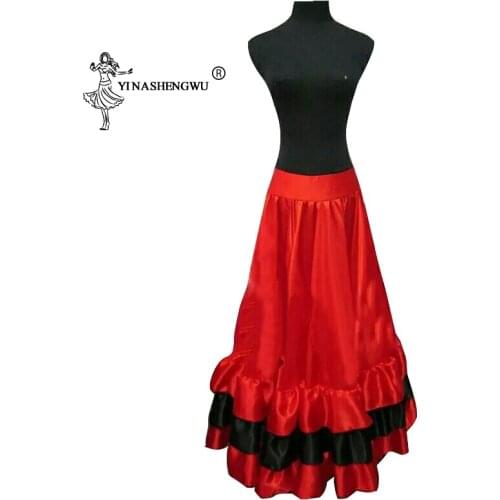 New Spanish Bullfight Belly Dance Long Skirt Flamenco Big Swing Skirts Flamenco Performance Dresses For Woman Dancer Wear