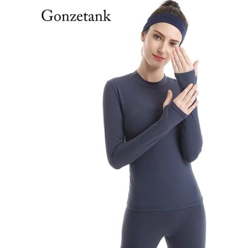 New Ladies Sports Outdoor Fitness Clothes Stretch Quick-drying Small Stand-up Collar Yoga Long-sleeved T-shirt Gym Yoga Clothes