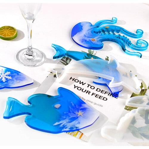 New 6Pcs/set Epoxy Resin Mold Ocean Animals Shape Silicone Mould Dolphin Octopus Sea Turtle Epoxy Resin DIY Craft