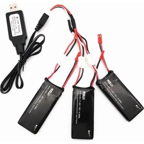 Original Hubsan X4 H502S H502E 7.4V 610mAh lipo battery 15C 4.5WH battery With usb Charger Set For RC Quadcopter Drone Parts