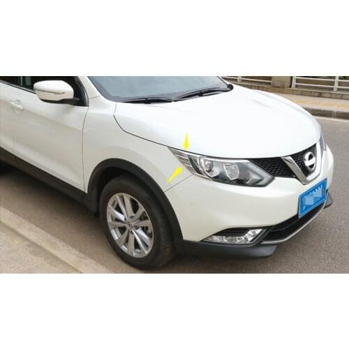 Lapetus Front Headlight Lamps Lights Eyelid Eyebrow Cover Trim Fit For Nissan Qashqai J11 2014 2015 2016 ABS Auto Accessories