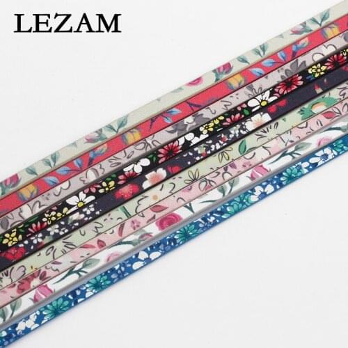 5mm Flat Flower Pattern Faux Leather Cord for DIY 5mm Flat Leather Bracelet Making
