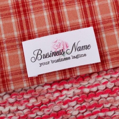 Sew On Woven Labels - Text & Symbol - Vintage Flower Floral, personalized Labels, sewing label, fabric tag (MD1163)