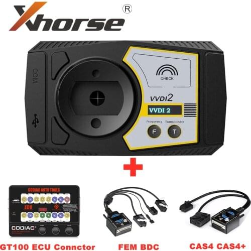 Xhorse VVDI2 Car Key programmer with OBD48+96bit 48-Clone+MQB+FEM/BDC plus GODIAG GT100 For BMW FEM BDC CAS4 CAS4+ Test Platform