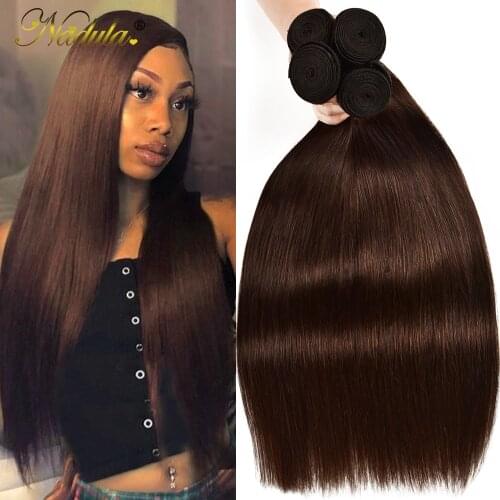 Nadula Straight Human Hair Bundles 3/4 Pcs Malaysian Straight Bundles #2 Color Remy Hair Weave Fast Shipping
