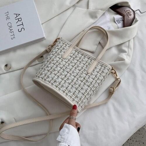 QUDAI New Crossbody Bag For Women Shoulder Bag Brand Designer Luxury Cotton linen Bag Bucket Bag high quality Handbag