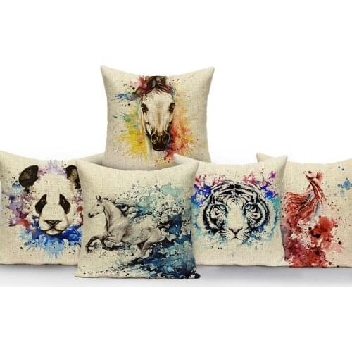Printng Colorful animal throw pillows cushions decorative Custom cover cushion panda pillowcase home cushions Dropshipping