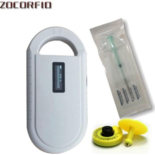 Rfid FDX-B/A animal tag Microchip reader ISO chip Portable OLED pet dog cat scanner 134.2khz for rfid glass tag/rabbit ear tag