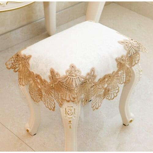 BEI European organza luxury lace Chair cover floral Embroidered piano stool table Chair dust cover home decorate universal cover