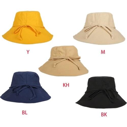 Women Summer Foldable Wide Wired Brim Sun Hat Outdoor Travel UV Protection Elegant Ribbon Bow Solid Color Beach Cap