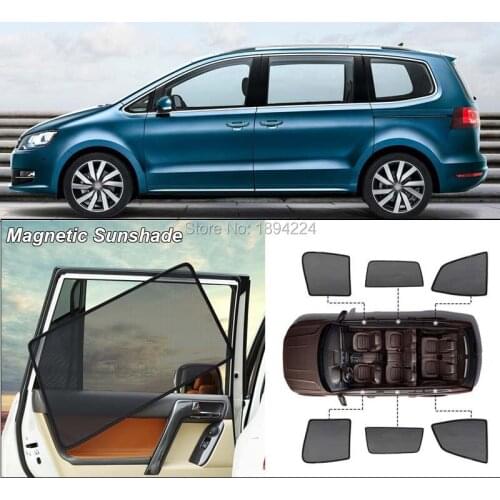 Car Full Side Windows Magnetic Sun Shade UV Protection Ray Blocking Mesh Visor For Volkswagen Sharan 2012