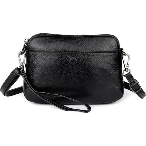 Genuine Cow Leather Yellow/Black/Blue 5 Colors Small Crossbody Clutch Bag Free Shipping Zipper Shoulder Messenger Handbags