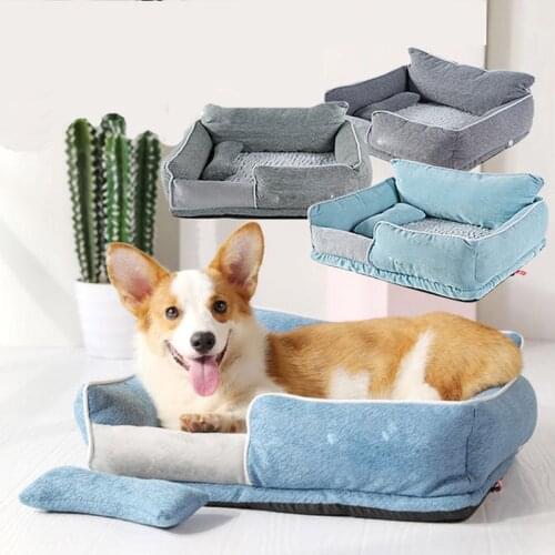 Winter Warm Pet House Dog Bed Soft Velvet Cat Nest Thick Memory Foam Dog Bed Sleeping Cushion Washable Puppy Sofa Teddy Mat