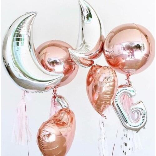 Rose Gold Star Heart Foil Balloons Air Wedding Decoration Helium Balloon Happy Birthday Party Decoration Kids Baby Shower