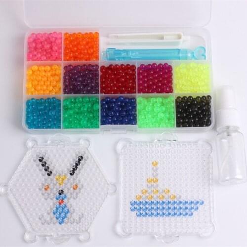 12 Colors/Set 1200PCS Crystal Transparent Beads 3D Puzzle Toys Brinquedo Hama Beads Educational Toys for Children Speelgoed