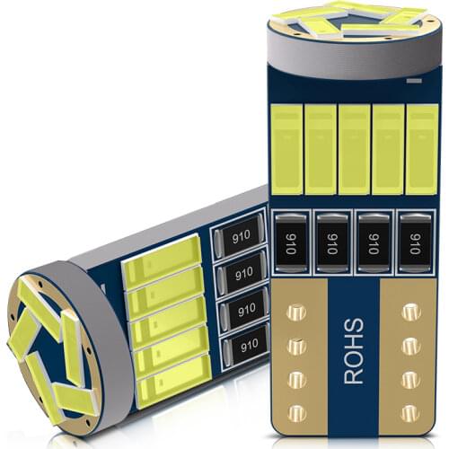 2X Canbus LED Car Bulb T10 W5W 194 168 4014 15SMD Wedge Light Interior License Plate Light Reading Dome Lamps White Blue 12V