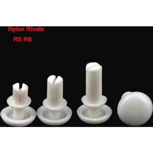 20pcs / lot Nylon Rivets R Shaped White Plastic Mats Rivets Plastic Rivets For PC Fan Rivets R5 R6